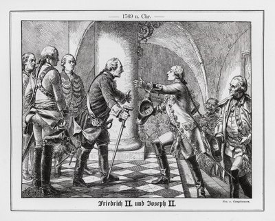 Fredrik den store av Preussen og den hellige romerske keiseren Josef II av Wilhelm Camphausen