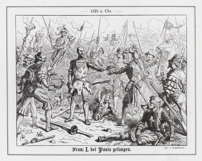 Kong Frans I av Frankrike tatt til fange i slaget ved Pavia av Wilhelm Camphausen