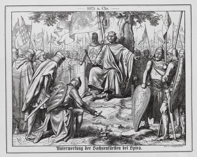 De saksiske prinsenes underkastelse til den hellige romerske keiseren Henrik IV ved Spira av Wilhelm Camphausen