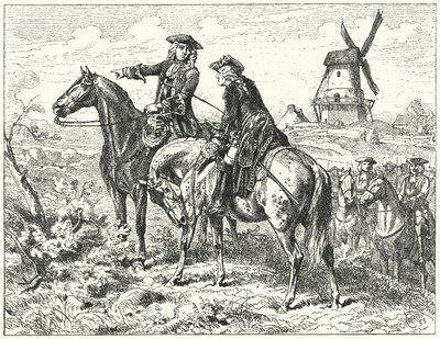 Hertugen av Marlborough og prins Eugene av Savoy i slaget ved Malplaquet av Wilhelm Camphausen