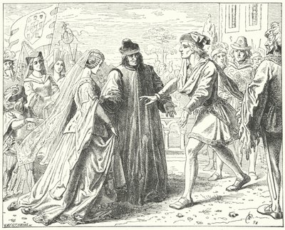 Den hellige romerske keiseren Frederick III møter sin forlovede, Eleanor av Portugal, i Siena av Wilhelm Camphausen