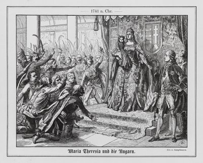 Ungarerne hyller Maria Theresa som sin dronning av Wilhelm Camphausen