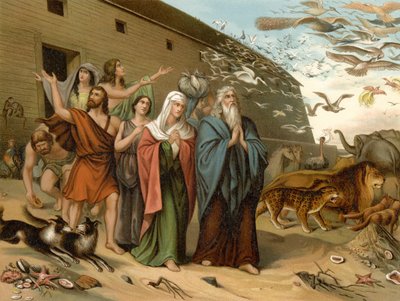 Kommer ut av arken (farge litho) av Wilhelm Ebbinghaus