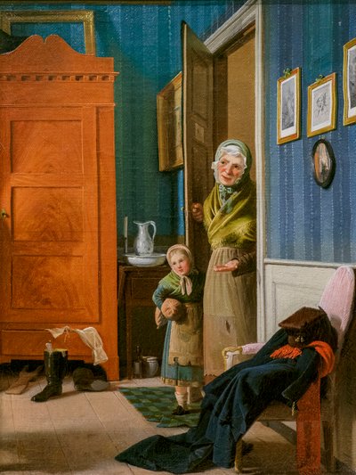 Tiggerens og barnets besøk (olje på lerret) av Wilhelm Ferdinand Bendz