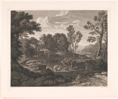 Arkadisk landskap med begravelsesmonumenter av Wilhelm Friedrich Gmelin