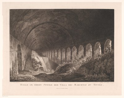Ikke i stallen til Villa Maecenas i Tivoli Hall i øverste etasje i villaen til Maecenas i Tivoli (tittel på objekt) av Wilhelm Friedrich Gmelin