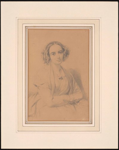 Portrett av komponisten Fanny Hensel née Mendelssohn 1805-1847, 1847. av Wilhelm Hensel