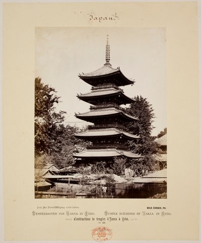 Tempelbygninger ved Asaksa i Yedo (Ido.) av Wilhelm J. Burger