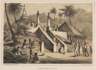 Buddhisttempel, Ceylon, 1855 av Wilhelm Joseph Heine