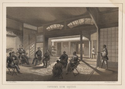 Konferanserom, Hakodadi, 1855 av Wilhelm Joseph Heine