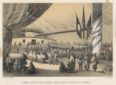 Middag gitt til de japanske kommissærene om bord i U.S.S.F. Powhatan, 1855 av Wilhelm Joseph Heine