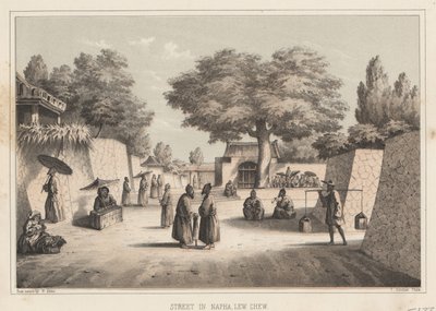 Gate i Napha, Lew Chew, 1855 av Wilhelm Joseph Heine
