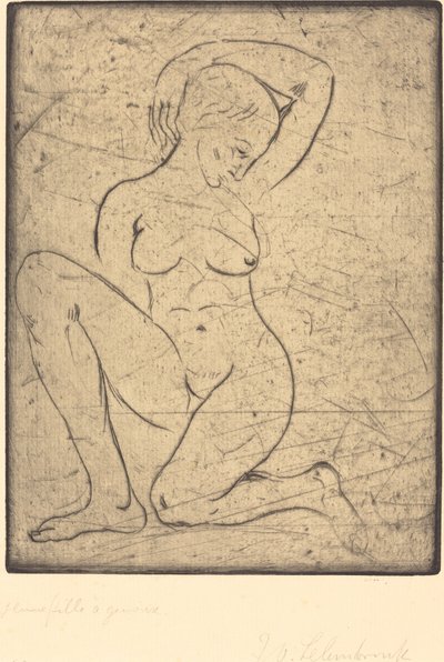 Knestående, liten av Wilhelm Lehmbruck