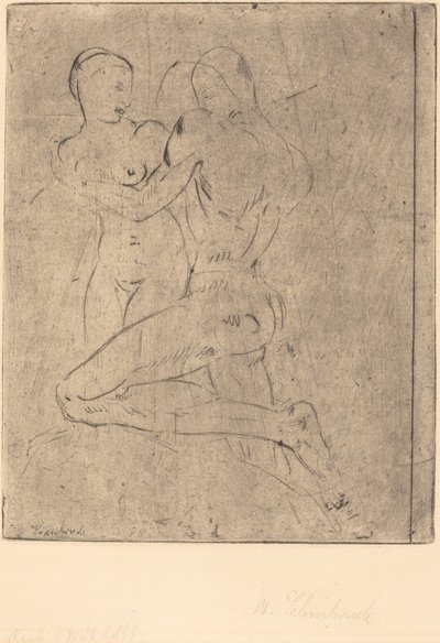 Voldtekt II (ran II, kvinne halvparten) av Wilhelm Lehmbruck