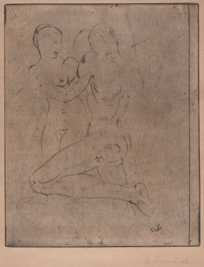Voldtekt II (ran II, kvinne halvparten) av Wilhelm Lehmbruck