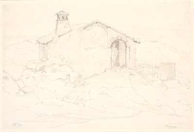 Fjelllandskap med hytte av Wilhelm Marstrand