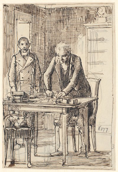 Brevet er forseglet mens tjeneren venter av Wilhelm Marstrand