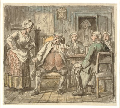 Collegium Politicum. Fra Ludvig Holbergs The Political Tinker, Act I, Scene 2. av Wilhelm Marstrand