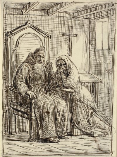 Den forferdede skriftefaren av Wilhelm Marstrand