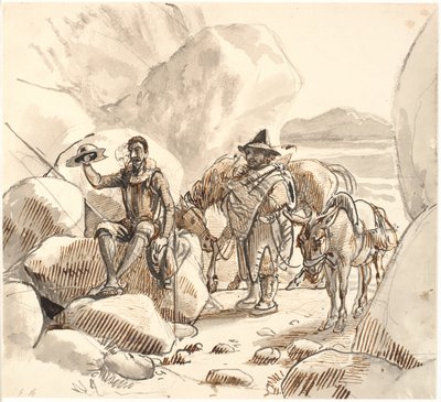 Don Quijote lærer Sancho om omdømmet og fremtiden til riddere av Wilhelm Marstrand