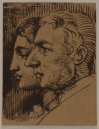 Dobbeltportrett av en mann og en kvinne i profil av Wilhelm Marstrand