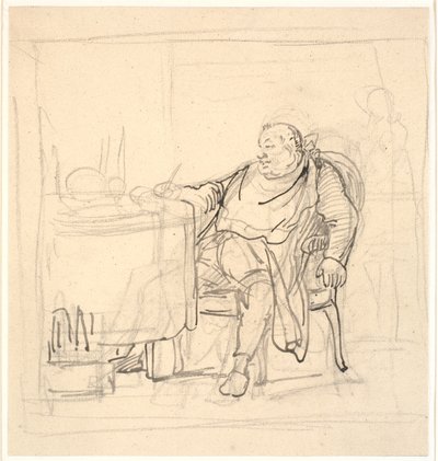 En feit mann ved middagsbordet av Wilhelm Marstrand