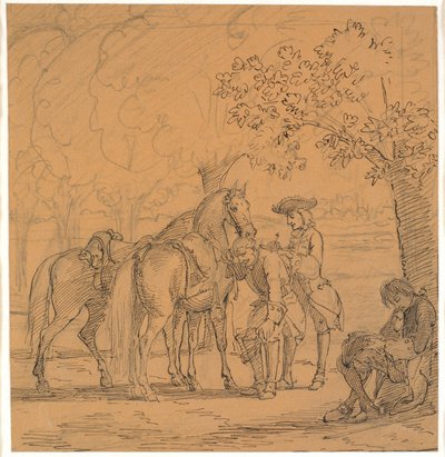 Frederik V innvilger teologens søknad, (C. D. Biehls Breve, utg. 1865) av Wilhelm Marstrand