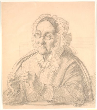 Gammel dame tråkker på en synål av Wilhelm Marstrand
