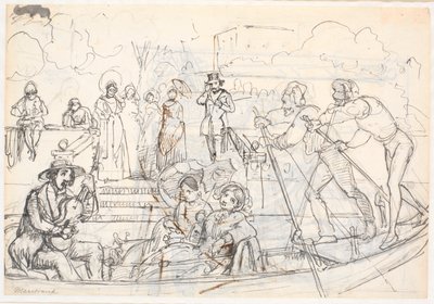 Gondolscene fra Venezia av Wilhelm Marstrand