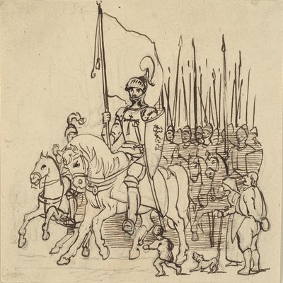 Holger Danske i spissen for sine ryttere av Wilhelm Marstrand