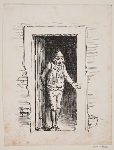Hønene fôres av Wilhelm Marstrand