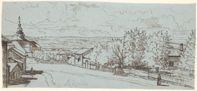 Landveien til Leksand kirke, Dalarne av Wilhelm Marstrand