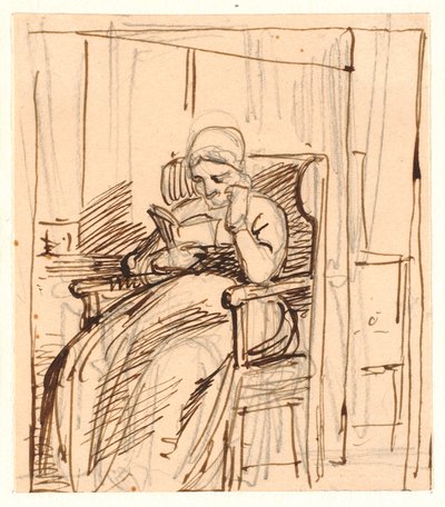 Gammel dame leser av Wilhelm Marstrand