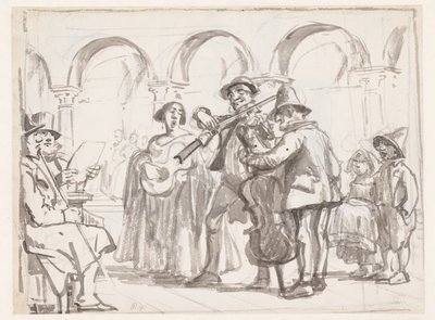 Musikeren på Marcus Square, Venezia av Wilhelm Marstrand