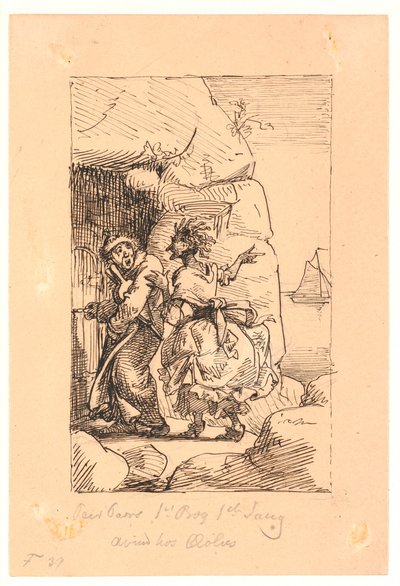 "Per Paars 1. bok 1. sang. Misunnelse på Æolus av Wilhelm Marstrand