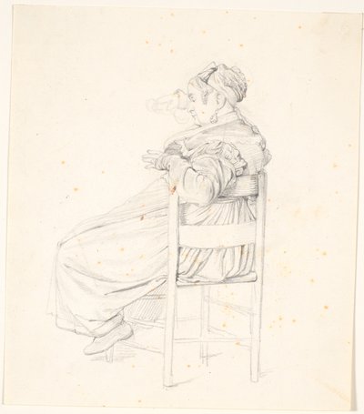 Sittende eldre italiensk kvinne av Wilhelm Marstrand