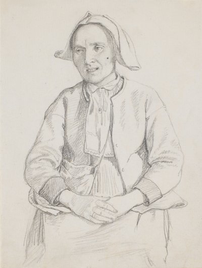 Sittende svensk kvinne, knestykke av Wilhelm Marstrand