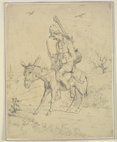 Spelemann på et esel av Wilhelm Marstrand