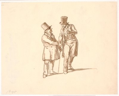 To herrer i høye hatter snakker av Wilhelm Marstrand