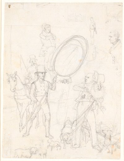 Utkast til maleriet "Gatescene i hundedagene" av Wilhelm Marstrand