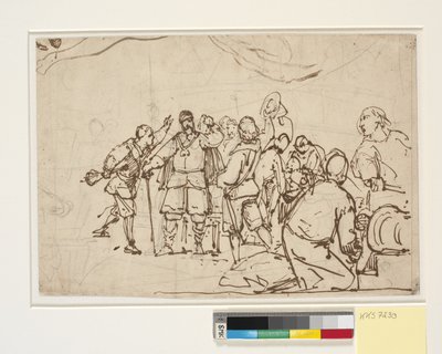 Utkast til maleriet i Chr. 4.s kapell i Roskilde "Chr. 4. om treenigheten" av Wilhelm Marstrand