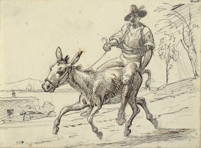 Ung fyr rir på et esel av Wilhelm Marstrand