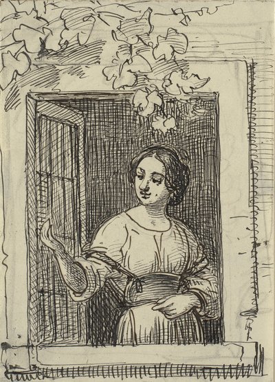 Ung jente i et vindu av Wilhelm Marstrand