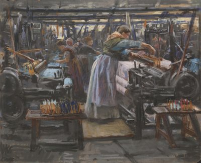 Interior from Hjula weaving Mill av Wilhelm Peters