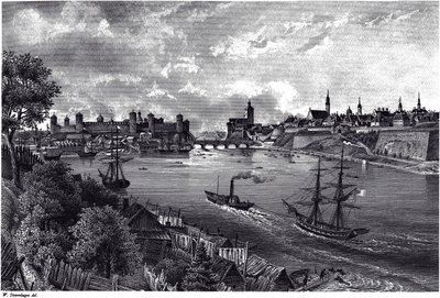 Utsikt over Narva, ca. 1850 av Wilhelm Siegfried Stavenhagen