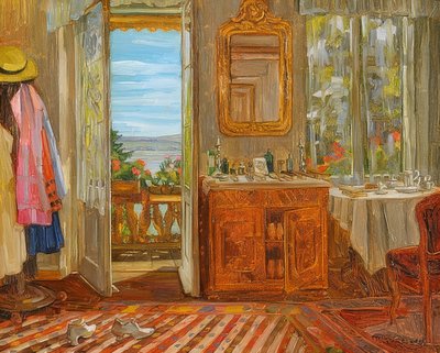 Interiør ved Starnbernger See. 1912 av Wilhelm Trübner