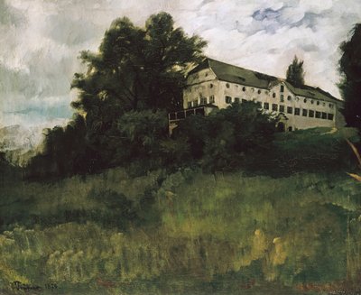 Klosterbygninger på Herreninsel i Chiemsee av Wilhelm Trübner