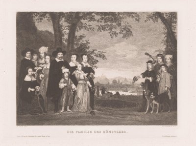 familie portrett Kunstnerens familie (tittel på objekt) av Wilhelm Wörnle