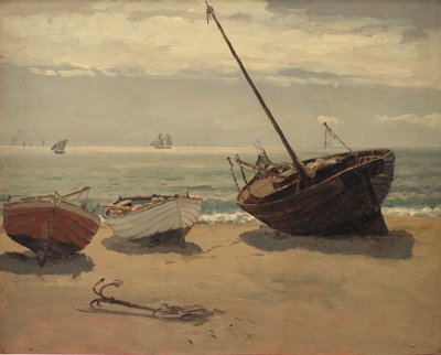 Båter på stranden. Skagen av Wilhelm Xylander