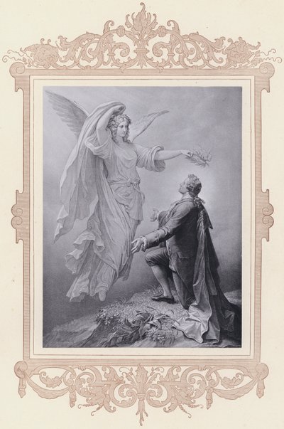 Goethes muse, Zueignung (litho) av Wilhelm von (after) Kaulbach